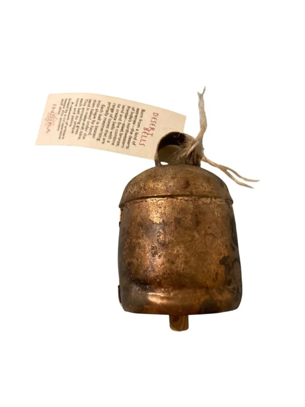 Handcrafted Rustic Desert Bell With Heart Dad Charm Bronze Patina